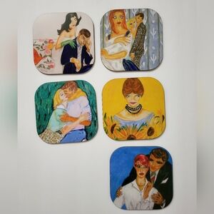 Tata Naka Relationship Print Coasters 5 Pieces | SEE DESCRIPTION
